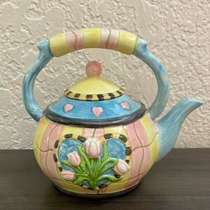 Sakura Ceramic Flower Teapot Hand Painted